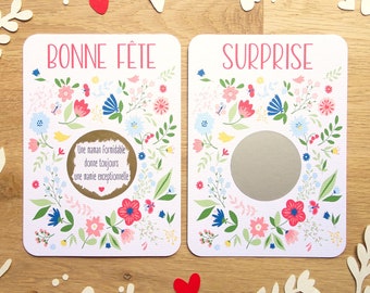 Tarjeta rasca y gana personalizable / Anuncio de embarazo / Anuncio de matrimonio / Propuesta de matrimonio / Día de la Madre / PACS / Bueno para / Flores
