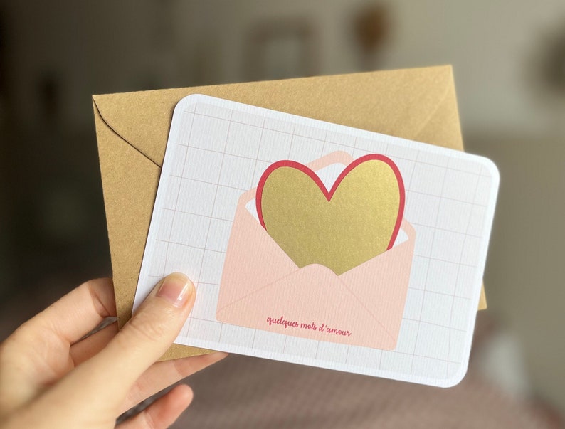 Customizable scratch card / Pregnancy announcement / Wedding announcement / Marriage proposal / Civil partnership / Voucher for / Envelope heart image 1