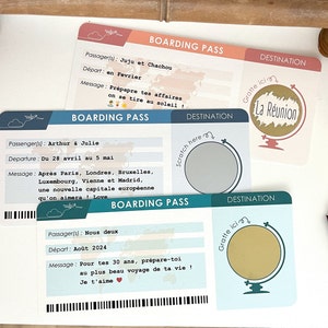 Customizable plane ticket scratch card / Boarding pass / Boarding pass image 1