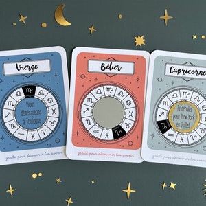 Carte à gratter personnalisable / Annonce grossesse / Annonce mariage / Demande en mariage / pacs / astrologie / horoscope image 6