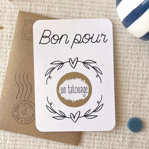 Carte à gratter personnalisable / Annonce grossesse / Annonce mariage / Demande en mariage / Pacs / Bon pour / Couronne coeur Bon pour