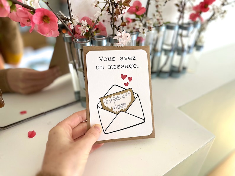Carte à gratter personnalisable / Annonce grossesse / Annonce mariage / Demande en mariage / Pacs / Bon pour / Enveloppe image 5