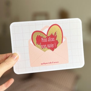 Customizable scratch card / Pregnancy announcement / Wedding announcement / Marriage proposal / Civil partnership / Voucher for / Envelope heart Quelques motsd'amour