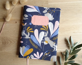 Customizable health record cover / Floral and rabbit pattern / health record with first name