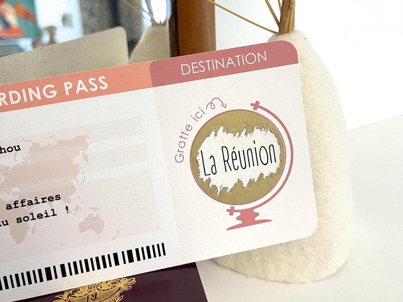 Carte à gratter billet d'avion personnalisable / Carte d'embarquement / Boarding pass image 5