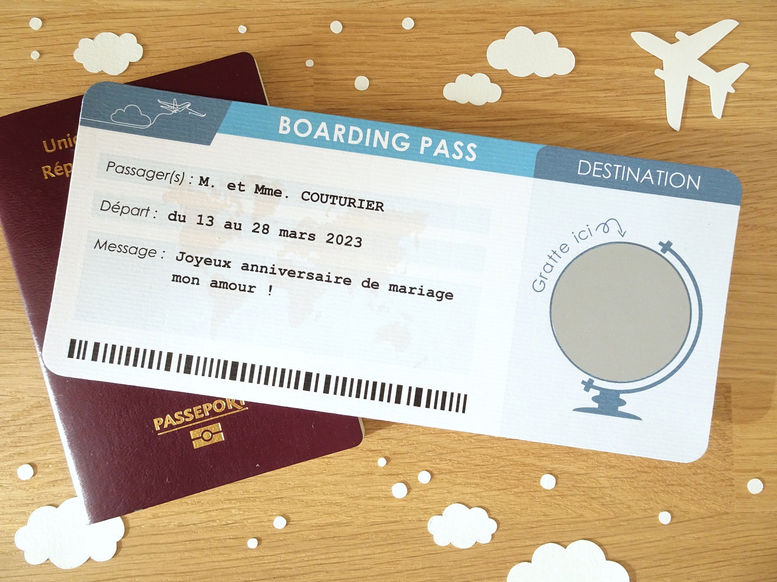 Lot De 2 Cartes à Gratter Marraine Et Parrain Demande - France