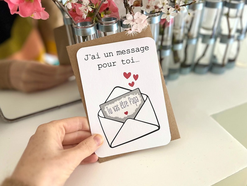 Carte à gratter personnalisable / Annonce grossesse / Annonce mariage / Demande en mariage / Pacs / Bon pour / Enveloppe image 1