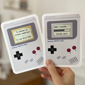 Carte à gratter personnalisable / Annonce grossesse / Annonce mariage / Demande en mariage / Pacs / Bon pour / Cadeau de noël / Game boy image 3