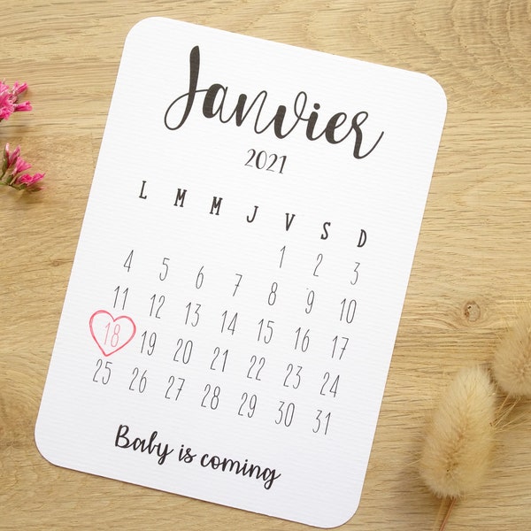 Carte Calendrier personnalisable / Annonce grossesse / Annonce mariage / Annonce pacs / Faire part