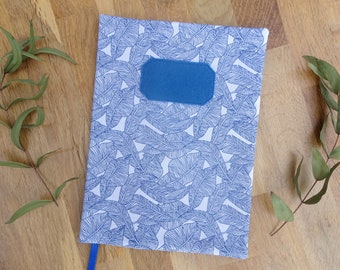 Customizable health record cover / blue foliage pattern / health record with first name