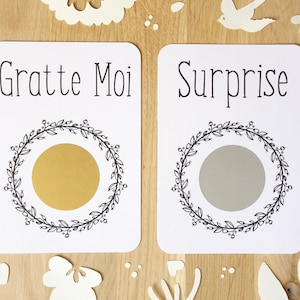 Carte à gratter personnalisable / Annonce grossesse / Annonce mariage / Demande en mariage / Pacs / Bon pour