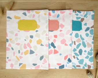 Customizable health book protector / Personalized health notebook protector / Terrazzo pattern / birth gift / baby gift