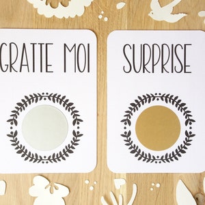 Carte à gratter personnalisable / Annonce grossesse / Annonce mariage / Demande en mariage / Pacs / Bon pour