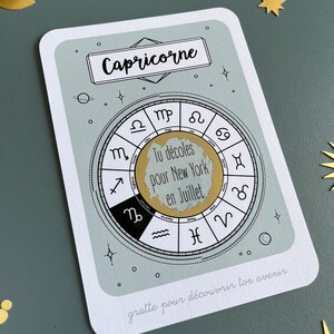 Carte à gratter personnalisable / Annonce grossesse / Annonce mariage / Demande en mariage / pacs / astrologie / horoscope image 2