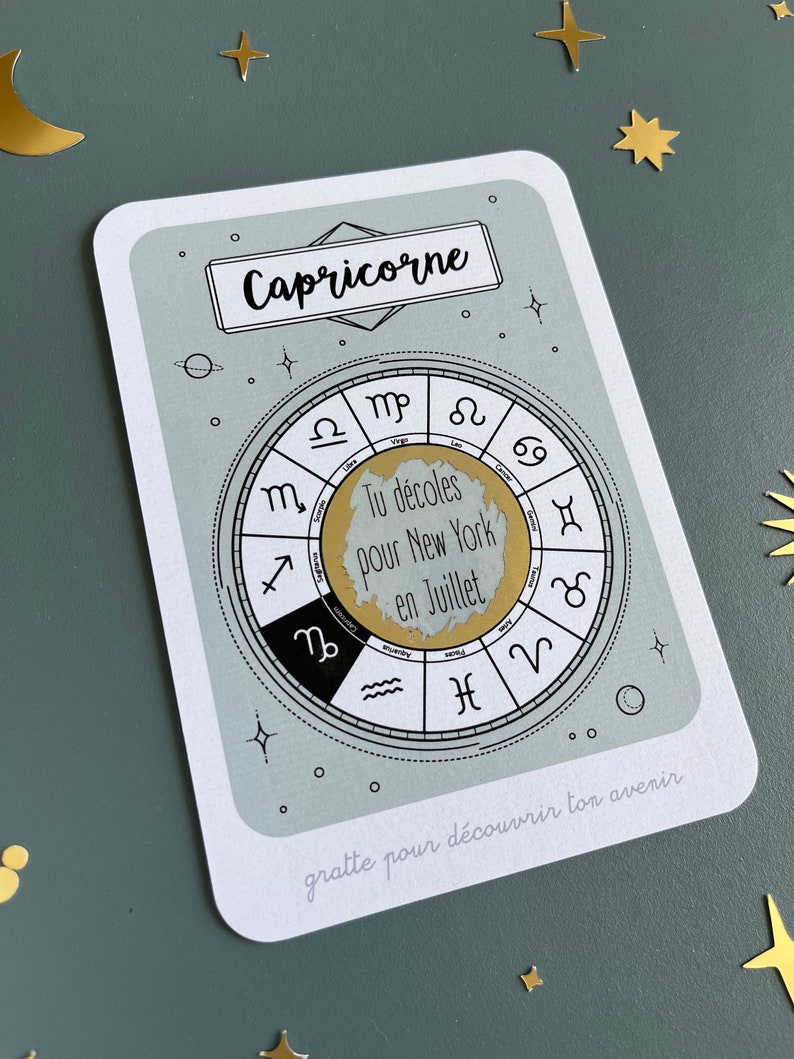 Carte à gratter personnalisable / Annonce grossesse / Annonce mariage / Demande en mariage / pacs / astrologie / horoscope image 2