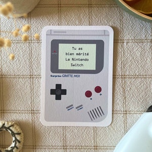 Carte à gratter personnalisable / Annonce grossesse / Annonce mariage / Demande en mariage / Pacs / Bon pour / Cadeau de noël / Game boy image 4