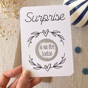 Carte à gratter personnalisable / Annonce grossesse / Annonce mariage / Demande en mariage / Pacs / Bon pour / Couronne coeur image 2