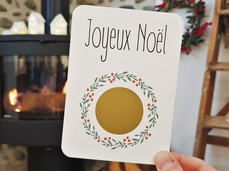 Carte à gratter personnalisable /Annonce grossesse, mariage / Cadeaux de noël / Bon pour / demande en pacs / demande en mariage Joyeux Noël