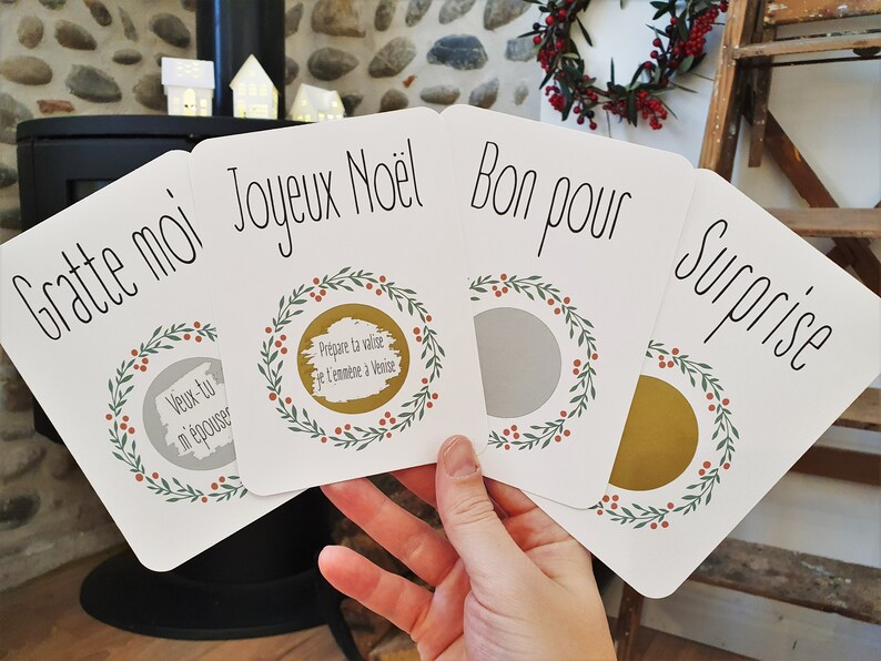 Carte à gratter personnalisable /Annonce grossesse, mariage / Cadeaux de noël / Bon pour / demande en pacs / demande en mariage image 4