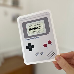 Carte à gratter personnalisable / Annonce grossesse / Annonce mariage / Demande en mariage / Pacs / Bon pour / Cadeau de noël / Game boy image 6