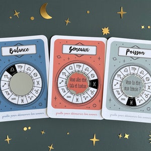 Carte à gratter personnalisable / Annonce grossesse / Annonce mariage / Demande en mariage / pacs / astrologie / horoscope image 5
