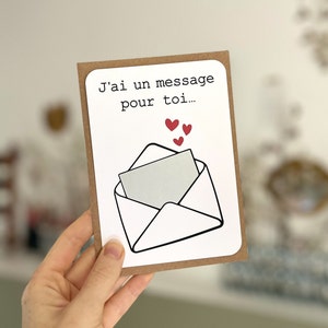 Carte à gratter personnalisable / Annonce grossesse / Annonce mariage / Demande en mariage / Pacs / Bon pour / Enveloppe J'ai un message..(*)