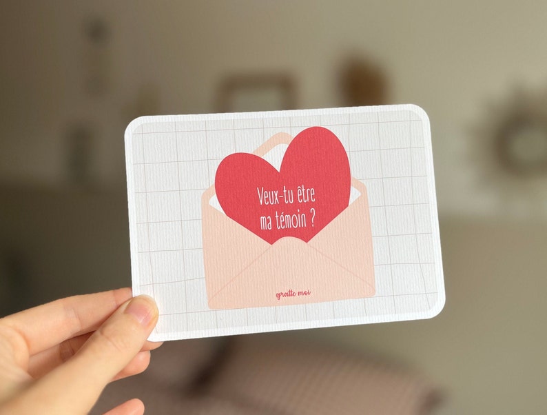 Customizable scratch card / Pregnancy announcement / Wedding announcement / Marriage proposal / Civil partnership / Voucher for / Envelope heart Gratte moi