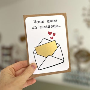 Carte à gratter personnalisable / Annonce grossesse / Annonce mariage / Demande en mariage / Pacs / Bon pour / Enveloppe Vous avez un message