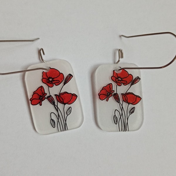 boucles d'oreilles coquelicots minimalistes