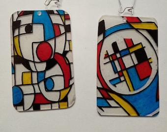 boucles d'oreilles mondrian