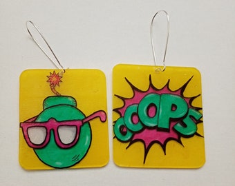 bomb pop art earrings