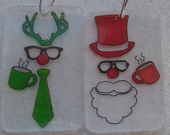 Reindeer earrings / Santa Claus