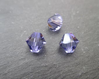 10 perles à facettes rondes aplaties bleu lagon cristal de Chine 8 x 6 mm