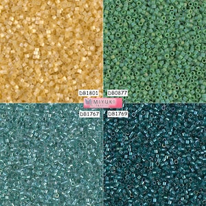 Miyuki Delica Beads 11/0 - DB1801 - DB0877 - DB1767 - DB1769 - lot of 5g