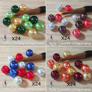 Set of 24 assorted renaissance and stardust round glass beads 8mm