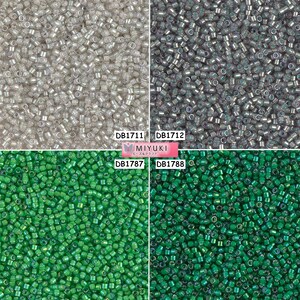 Miyuki Delica Beads 11/0 - DB1711 - DB1712 - DB1787 - DB1788 - lot of 5g