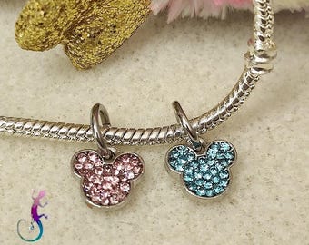 1 CHARM TREFLE AVEC STRASS CRISTAL METAL ARGENTE BRELOQUE SUR Mousqueton V376
