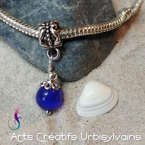 Pendentif Perle œil De Chat Bleu Sur Cordon Noir - Gemme - Neuf Sans Emballage