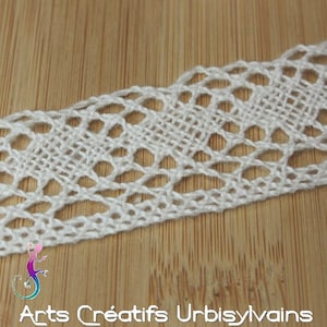 1m de dentelle coton blanc fabriquée en France largeur 3cm