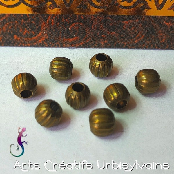 Lot de 30 perles intercalaires rondes en métal bronze antique 6mm