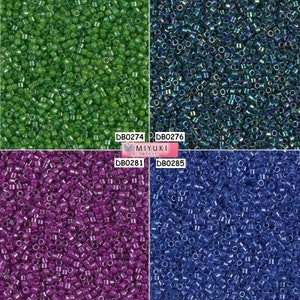 Miyuki Delica Beads 11/0 - DB0274 - DB0276 - DB0281 - DB0285 - lot of 5g