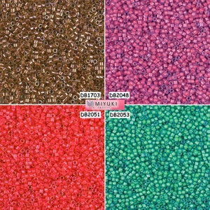 Miyuki Delica Beads 11/0 - DB1703 - DB2048 - DB2051 - DB2053 - lot of 5g