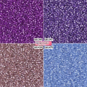 Miyuki Delica Beads 11/0 - DB1345 - DB1347 - DB1434 - DB1475 - lot of 5g