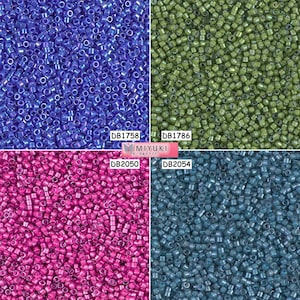 Miyuki Delica Beads 11/0 - DB1578 - DB1786 - DB2050 - DB2054 - lot of 5g