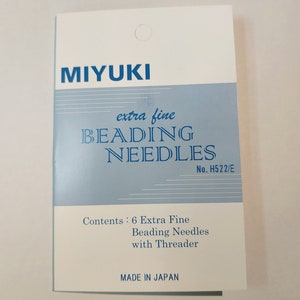 Miyuki pack of 6 extra fine needles + a needle threader