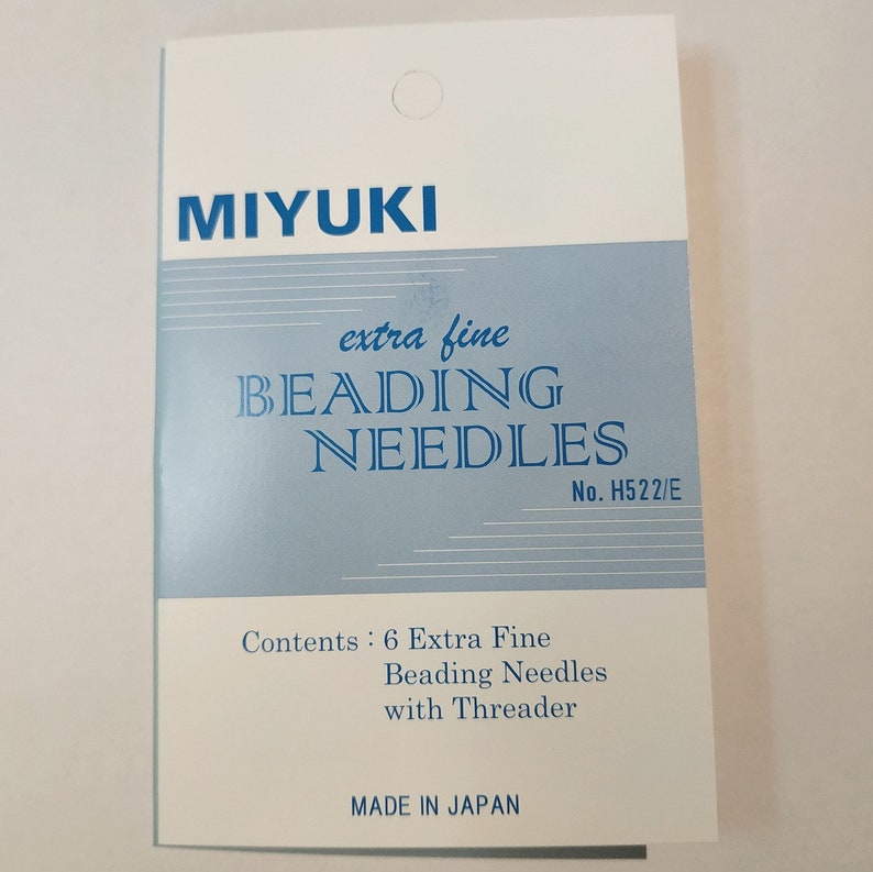 Miyuki pack of 6 extra fine needles a needle threader image 1