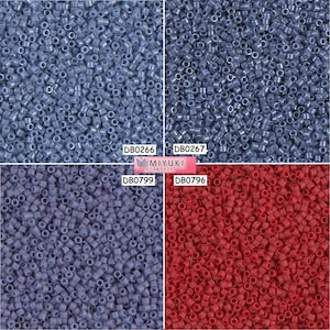 Miyuki Delica Beads 11/0 - DB0266 - DB0267 - DB0799 - DB0796 - lot of 5g