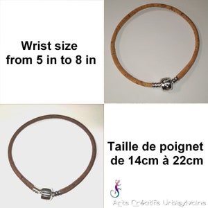 Bracelet européen en liège véritable marron clair ou foncé image 1