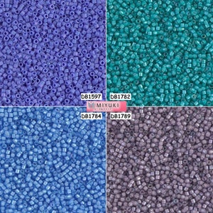 Miyuki Delica Beads 11/0 - DB1597 - DB1782 - DB1784 - DB1789 - lot of 5g