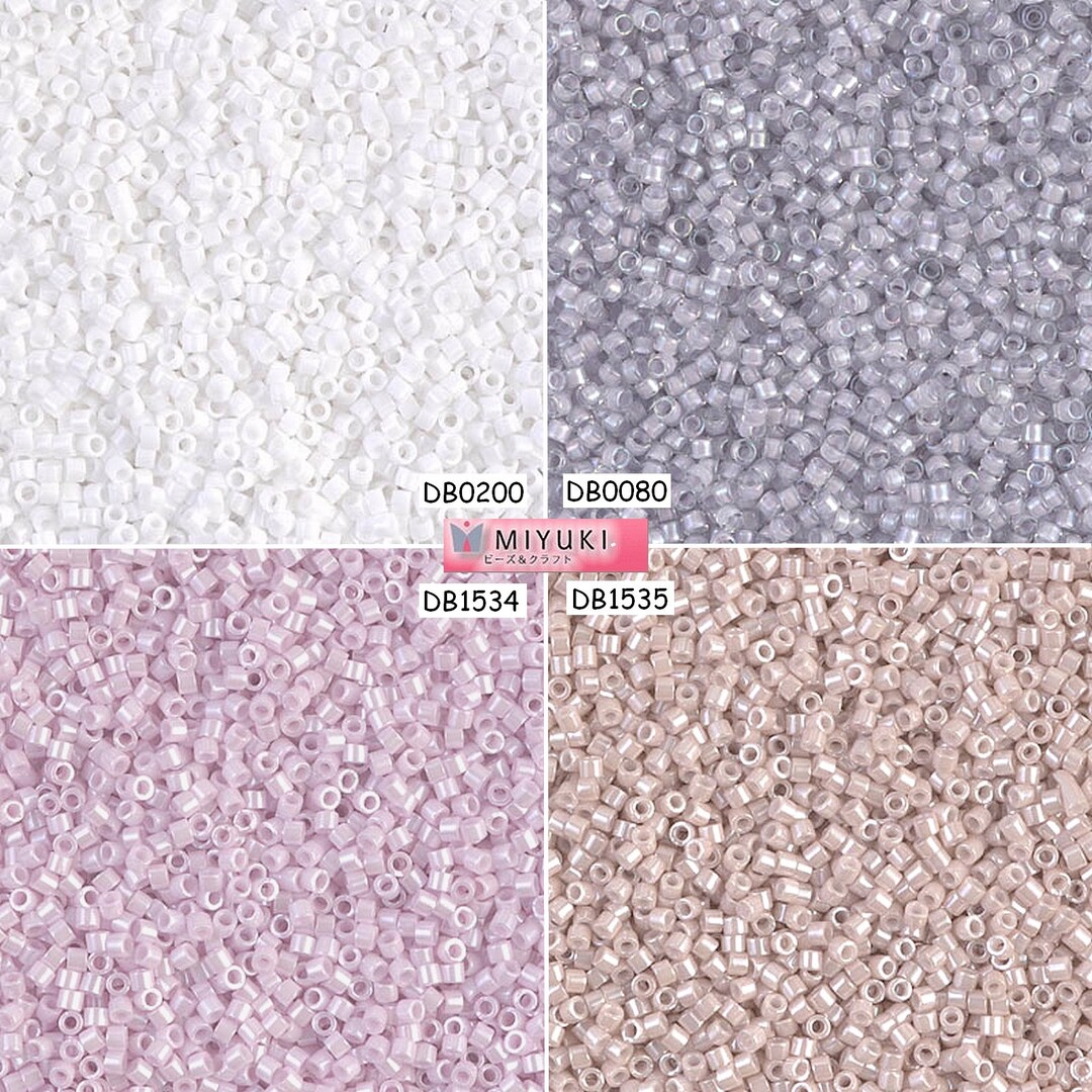 Miyuki Delica Beads 11/0 - DB0200 - DB0080 - DB1534 - DB1535 - Lot of ...
